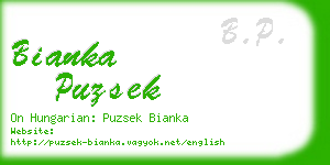 bianka puzsek business card